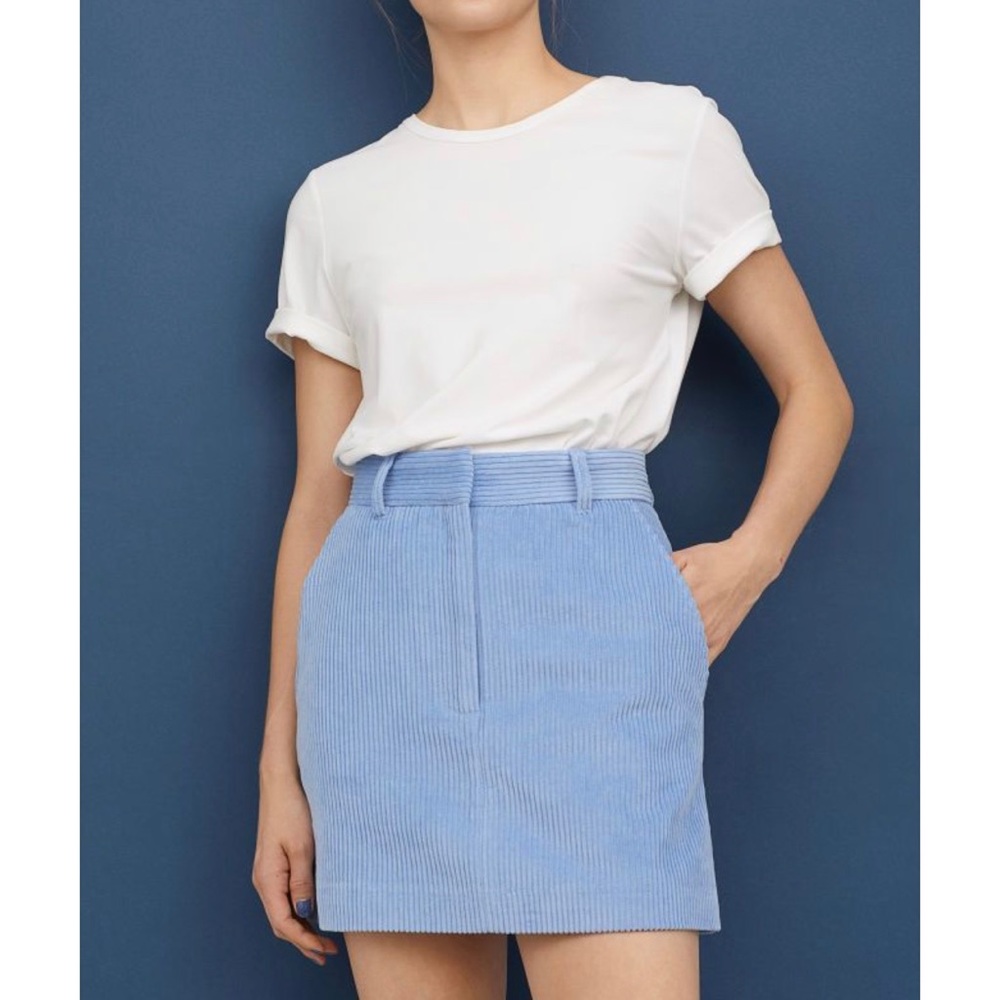 H&M Blue Corduroy Mini Skirt